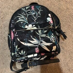 Kate Spade Black and Pink Floral Backpack